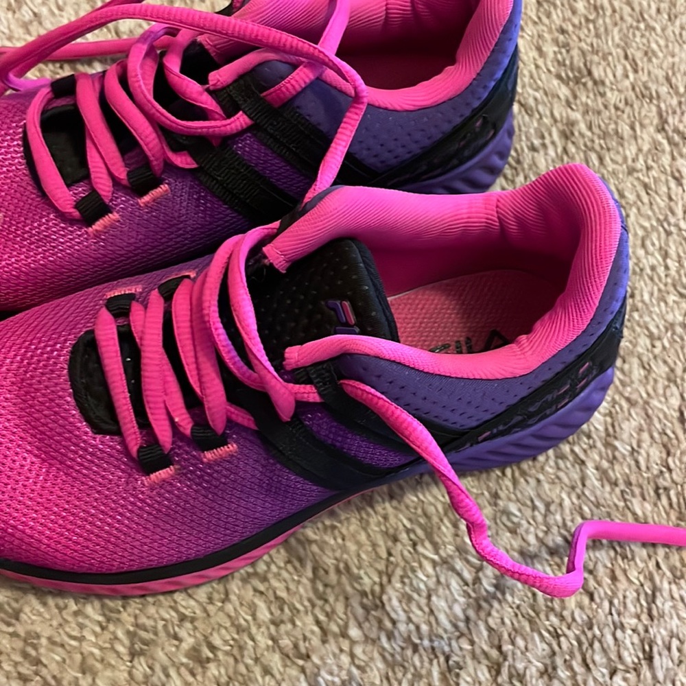 Girls tennis shoes — pink and purple